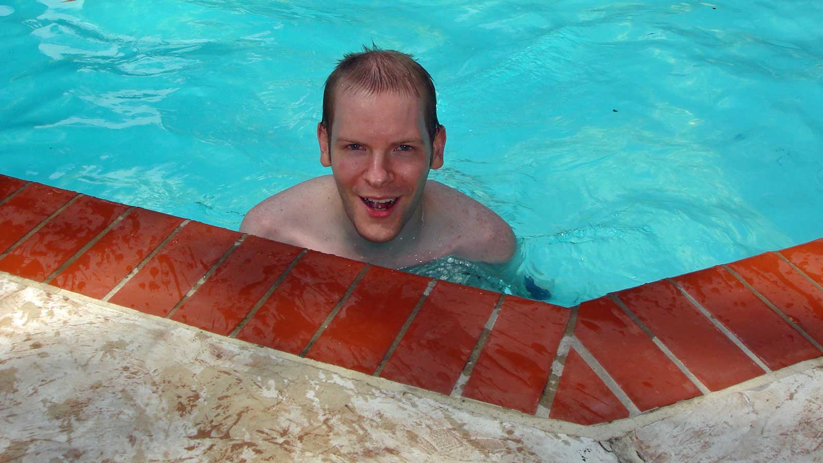 William in the pool