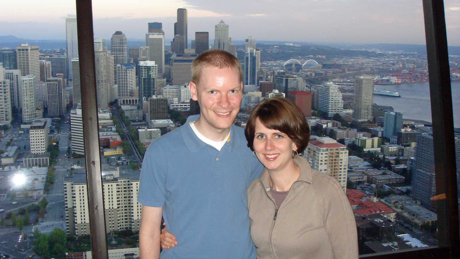 William and Rebecca at the top of the Space Needle