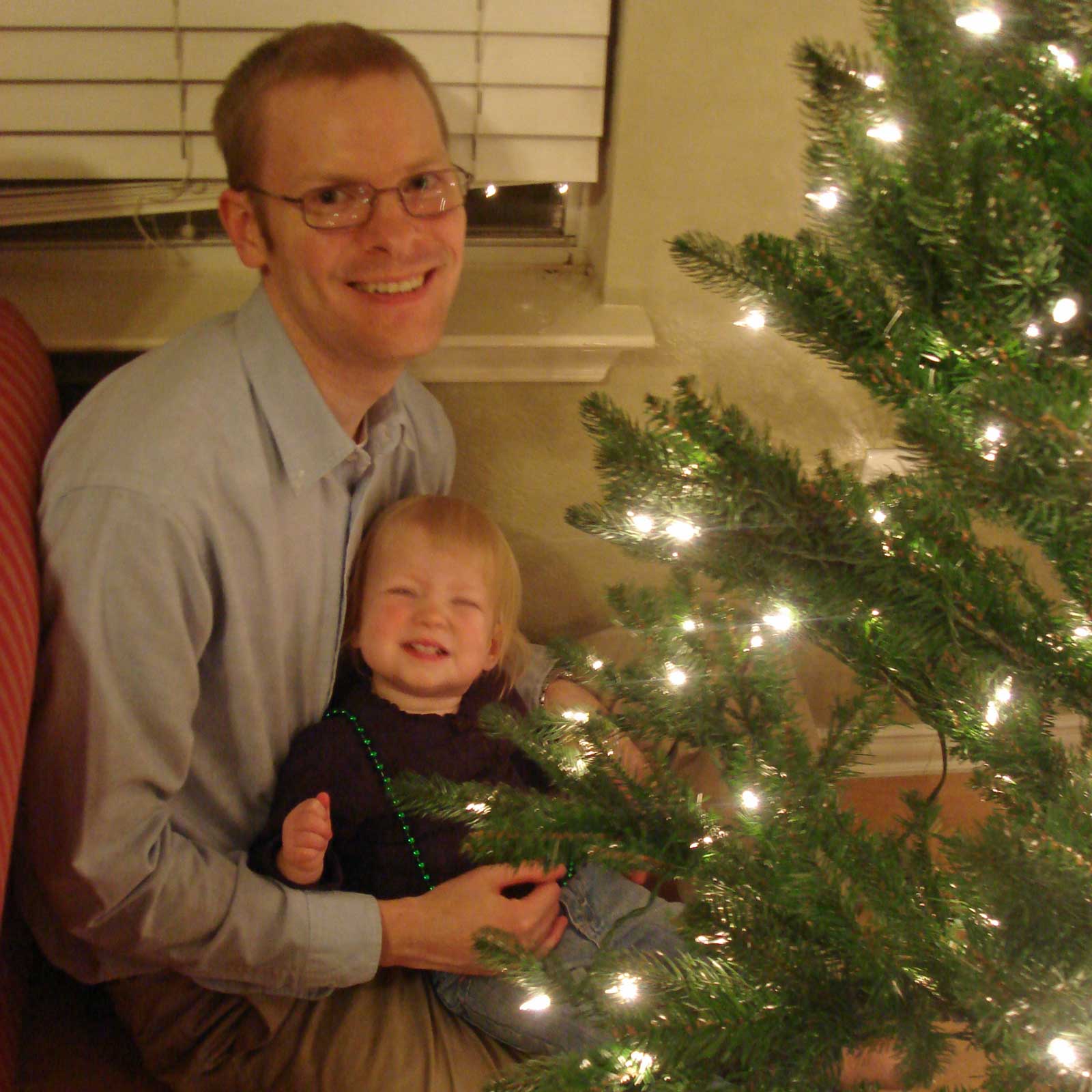 William, Emily, and our Christmas tree