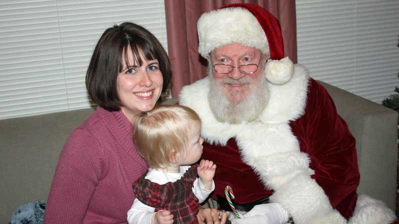 Rebecca, Emily, and Santa Claus
